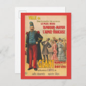 兵士を称賛する群衆のサーカスフランスのポスター ポストカード (正面/裏面)