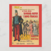 兵士を称賛する群衆のサーカスフランスのポスター ポストカード (正面)