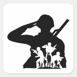 兵士シルエットキーチェーン スクエアシール