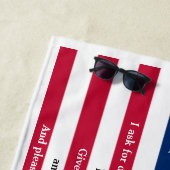 兵士パーソナライズされた祈りの言葉米国国旗 ビーチタオル (インサイチュ)