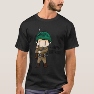 兵士パーティー誕生日兵士ハッピーBデイキッズボー Tシャツ