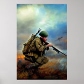 兵士モダンAIデジタルアートポスター#01 ポスター (正面)