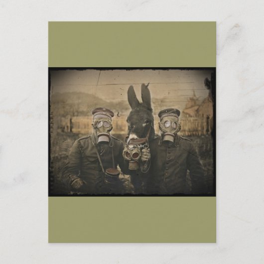 兵士ロバとガスマスク ポストカード (正面)