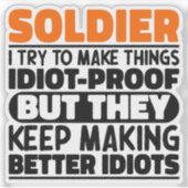 兵士兵士兵士兵おもしろい諺 シール (正面)