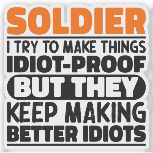 兵士兵士兵士兵おもしろい諺 シール (正面)