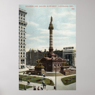 兵士及び船員記念碑のクリーブランドの1910年のヴィンテージ ポスター