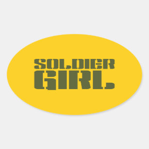 兵士少女 楕円形シール