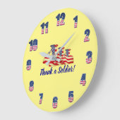 兵士感謝していの黄色 ラージ壁時計 (傾斜)
