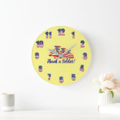 兵士感謝していの黄色 ラージ壁時計 (ホーム)