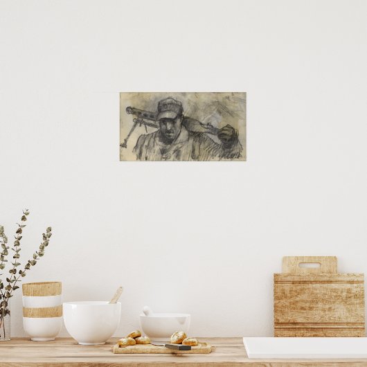 兵士歩くとMG ポスター (キッチン)