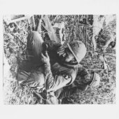 兵士泣き叫び フリースブランケット (正面(横))