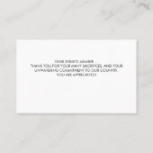 兵士祈りの言葉アメリカ国旗の軍隊 名刺 (裏面)