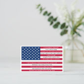兵士祈りの言葉アメリカ国旗の軍隊 名刺 (スタンド正面)