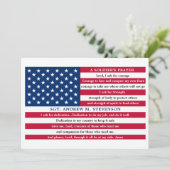 兵士祈りの言葉パーソナライズされた米国国旗 サンキューカード (スタンド正面)