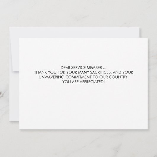 兵士祈りの言葉パーソナライズされた米国国旗 サンキューカード (裏面)
