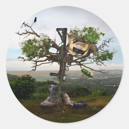 兵士落ちた十字架 ラウンドシール (正面)