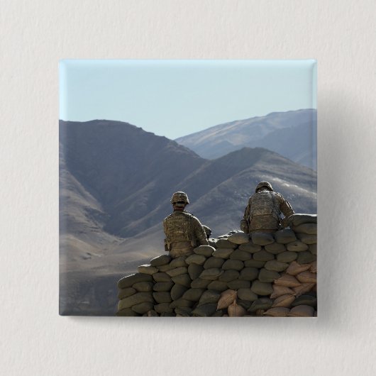 兵士走通信機 缶バッジ (正面)