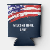 兵士軍隊ホームカミングフラッグウェルカムホーム 缶クーラー (正面)