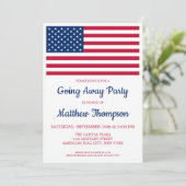兵士遠くにパーティーモダン米国国旗の軍隊 招待状 (スタンド正面)