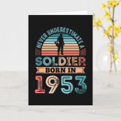 兵士1953 70生まれ番目の誕生日ギフト退役軍人パパ カード (黄色い花)