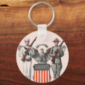 兵士、セーラー、アメリカの盾 キーホルダー (正面)