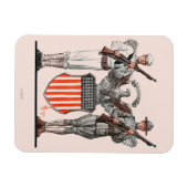 兵士、セーラー、アメリカの盾 マグネット (横)