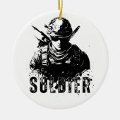 兵士 – 痛みのない軍隊の献上品No Gain セラミックオーナメント (正面)