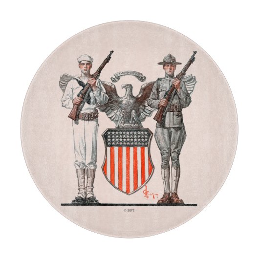 兵士、船員および米国の盾 カッティングボード (正面)