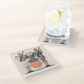 兵士、船員および米国の盾 ガラスコースター (アングル)