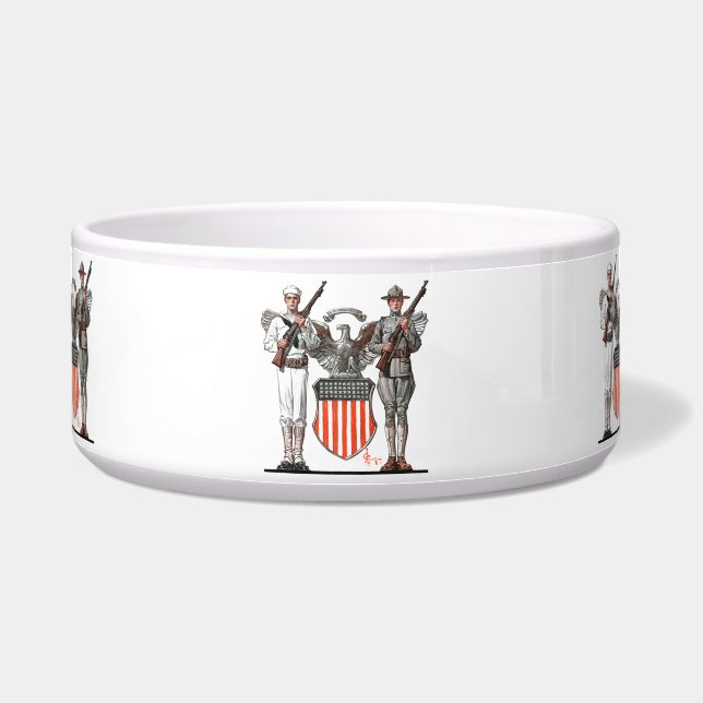 兵士、船員および米国の盾 ボウル (正面)