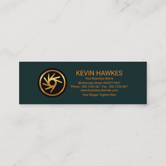 兵站学の貨物モチーフのフェイクな金ゴールドのコラム スキニー名刺 (裏面)