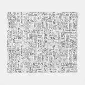 兵站学は単語と模造します フリースブランケット (正面(横))