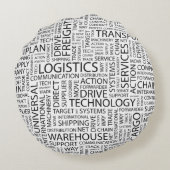 兵站学は単語と模造します ラウンドクッション (裏面)