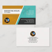 兵站学輸送の押印のスタイリッシュなコラム 名刺 (正面/裏面)