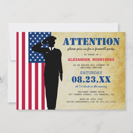 兵素朴士行きパーティー遠くに発表 招待状 (正面)