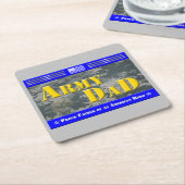 兵誇りを持った士パパ スクエアペーパーコースター (アングル)