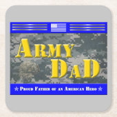 兵誇りを持った士パパ スクエアペーパーコースター (正面)