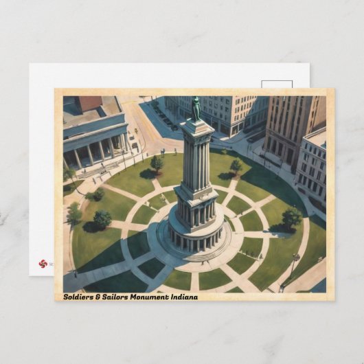 兵隊さん & 艦隊 Monument インドiana ヴィンテージ 旅行 ポストカード (正面/裏面)