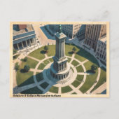 兵隊さん & 艦隊 Monument インドiana ヴィンテージ 旅行 ポストカード (正面)