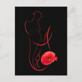 兵隊 赤いケシの花 軍事記念品 退役軍人の日 ポストカード (正面)