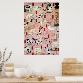 其のまま地口猫飼好五十三疋(上)、国芳猫(1)、国芳、浮世絵 ポスター (キッチン)