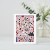 其のまま地口猫飼好五十三疋(下)、国芳猫(3)、国芳、浮世絵 ポストカード (スタンド正面)