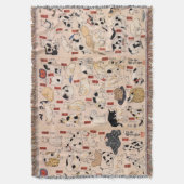 其のまま地口猫飼好五十三疋,国芳猫,国芳,浮世絵 スローブランケット (正面縦)