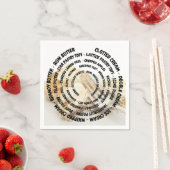 具をトッピングした同心円のミンスパイ生地 スタンダードカクテルナプキン (インサイチュ)