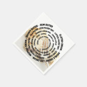 具をトッピングした同心円のミンスパイ生地 スタンダードカクテルナプキン (角)