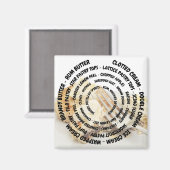 具をトッピングした同心円のミンスパイ生地 マグネット (正面/裏面)