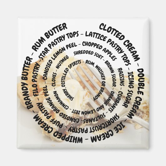 具をトッピングした同心円のミンスパイ生地 マグネット (正面)