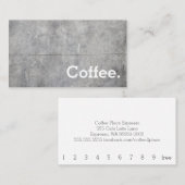 具体的でシンプルなロイヤリティのコーヒーパンチカード ロイヤリティカード (正面/裏面)