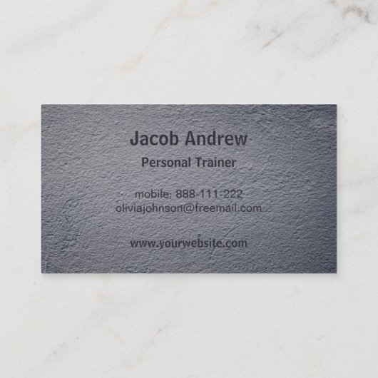 具体的でフェイクな凸版印刷のフィットネスのパーソナルトレーナー 名刺 (裏面)
