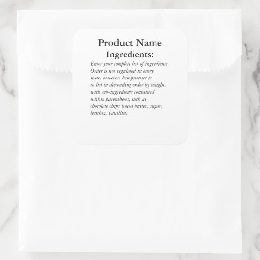 具材のみコテージ法ステッカーラベル スクエアシール (バッグ)